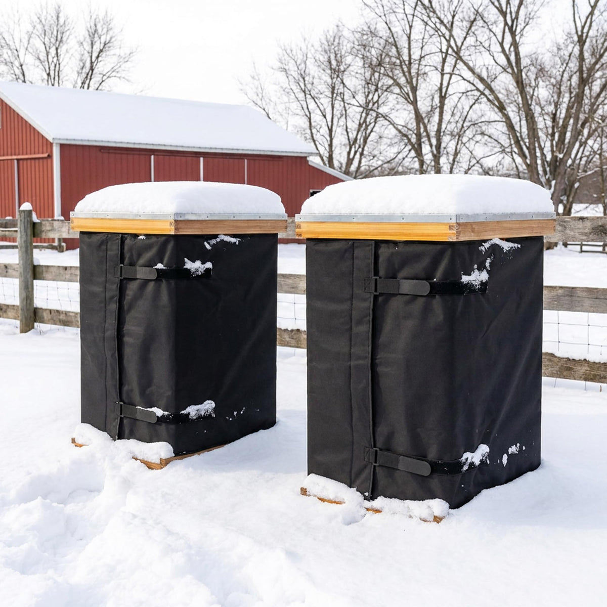 codree 10 Frame Winter Bee Hive Wrap- 2 Deep Boxes & 1 Medium Box 600D Oxford Beehive Winter Protection Cover- Cozy Windproof Warm Bee Hive Insulation Wrap for Most Bee Hive (85" x 27") 🍁 All In One Marketplace Canada