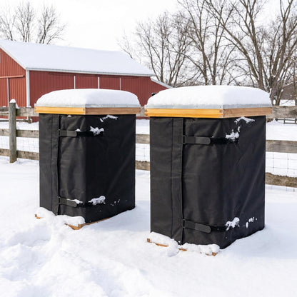 codree 10 Frame Winter Bee Hive Wrap- 2 Deep Boxes & 1 Medium Box 600D Oxford Beehive Winter Protection Cover- Cozy Windproof Warm Bee Hive Insulation Wrap for Most Bee Hive (85" x 27") 🍁 All In One Marketplace Canada