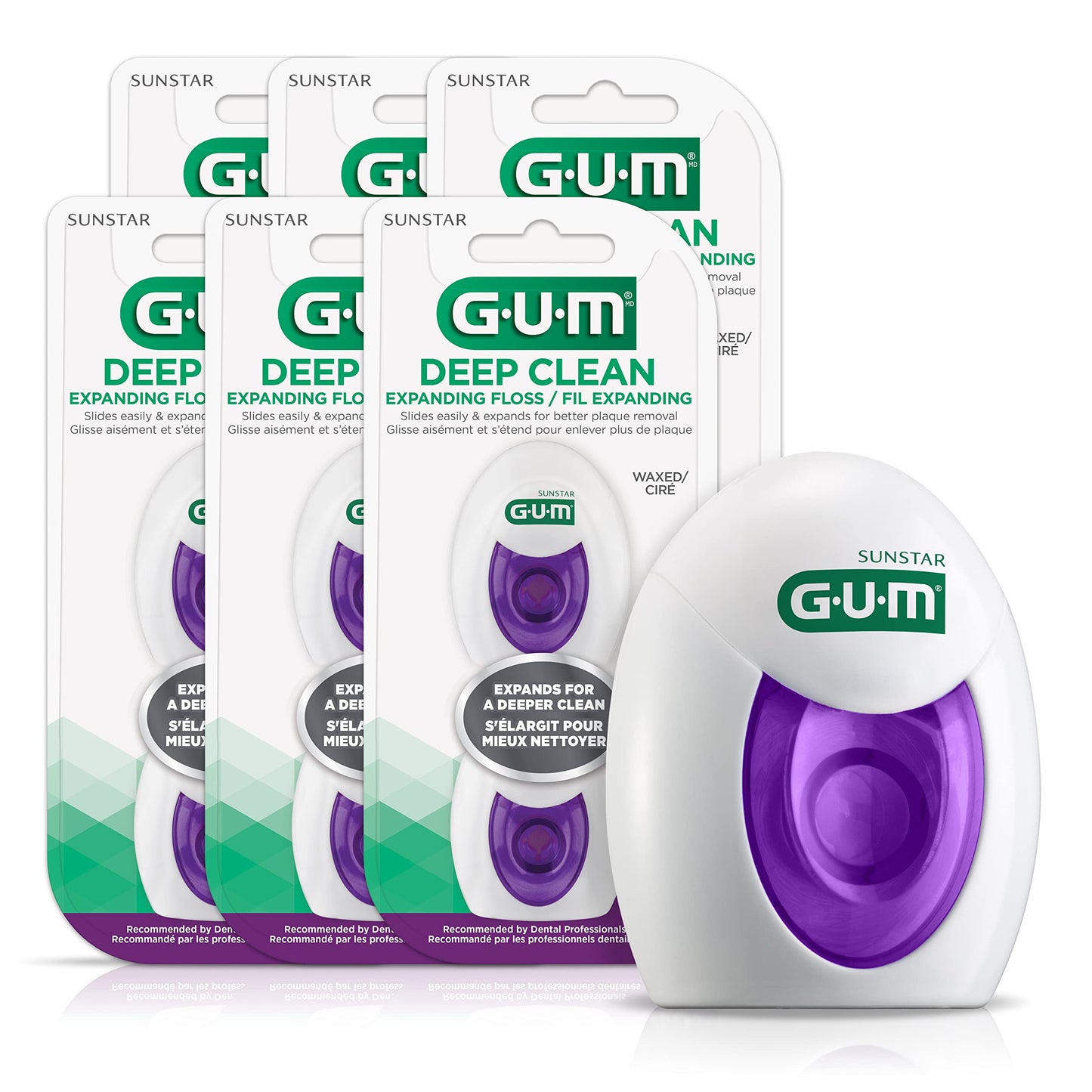 GUM Deep Clean Expanding Dental Floss 2x40M Pack of 6 (12 total) GUM