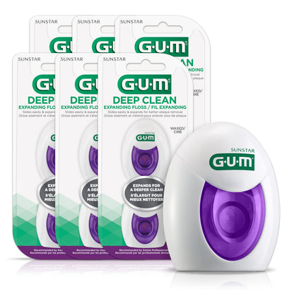 GUM Deep Clean Expanding Dental Floss 2x40M Pack of 6 (12 total) GUM