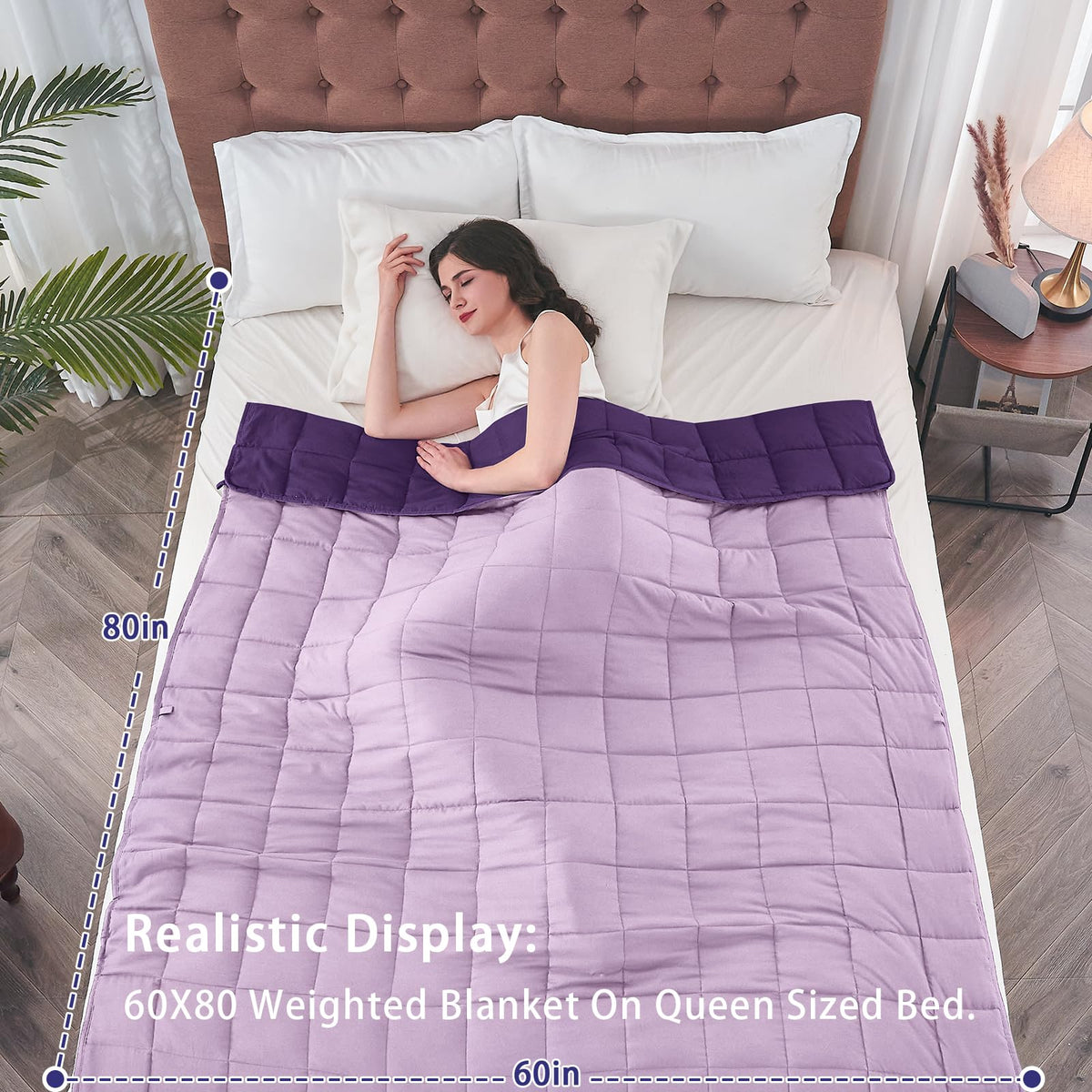 Weighted Blanket for Adults(20lbs,60"×80",Purple) Queen for 190-210Ibs 🍁 All In One Marketplace Canada