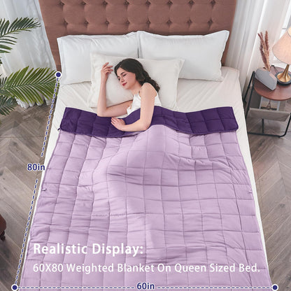 Weighted Blanket for Adults(20lbs,60"×80",Purple) Queen for 190-210Ibs 🍁 All In One Marketplace Canada