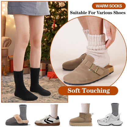 Merino Wool Thermal Boot Socks for Men Women Warm Thick Winter Hiking Cozy Christmas Stocking Stuffers Socks 3 Pairs(Beige/Black/Grey,M) 🍁 All In One Marketplace Canada