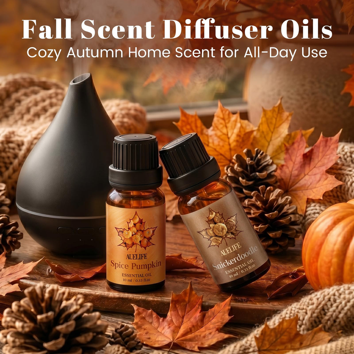 Auelife Fall Essential Oils Set for Diffusers for Home, 6x10ml Fall Scents 🍁 All In One Marketplace Canada