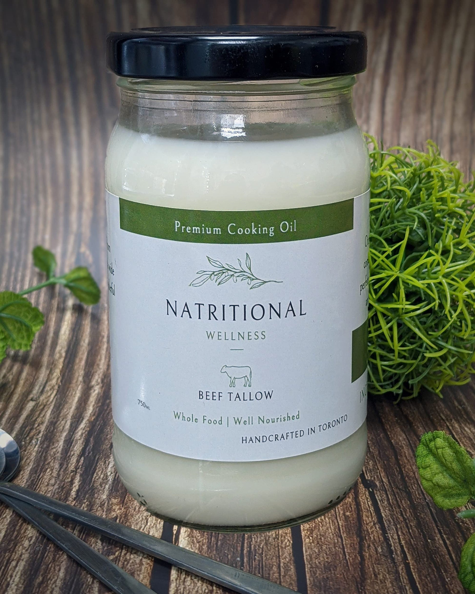Grass-Fed Grass-Finished Canadian Beef Kidney Suet Tallow - 750ml | Ontario Made