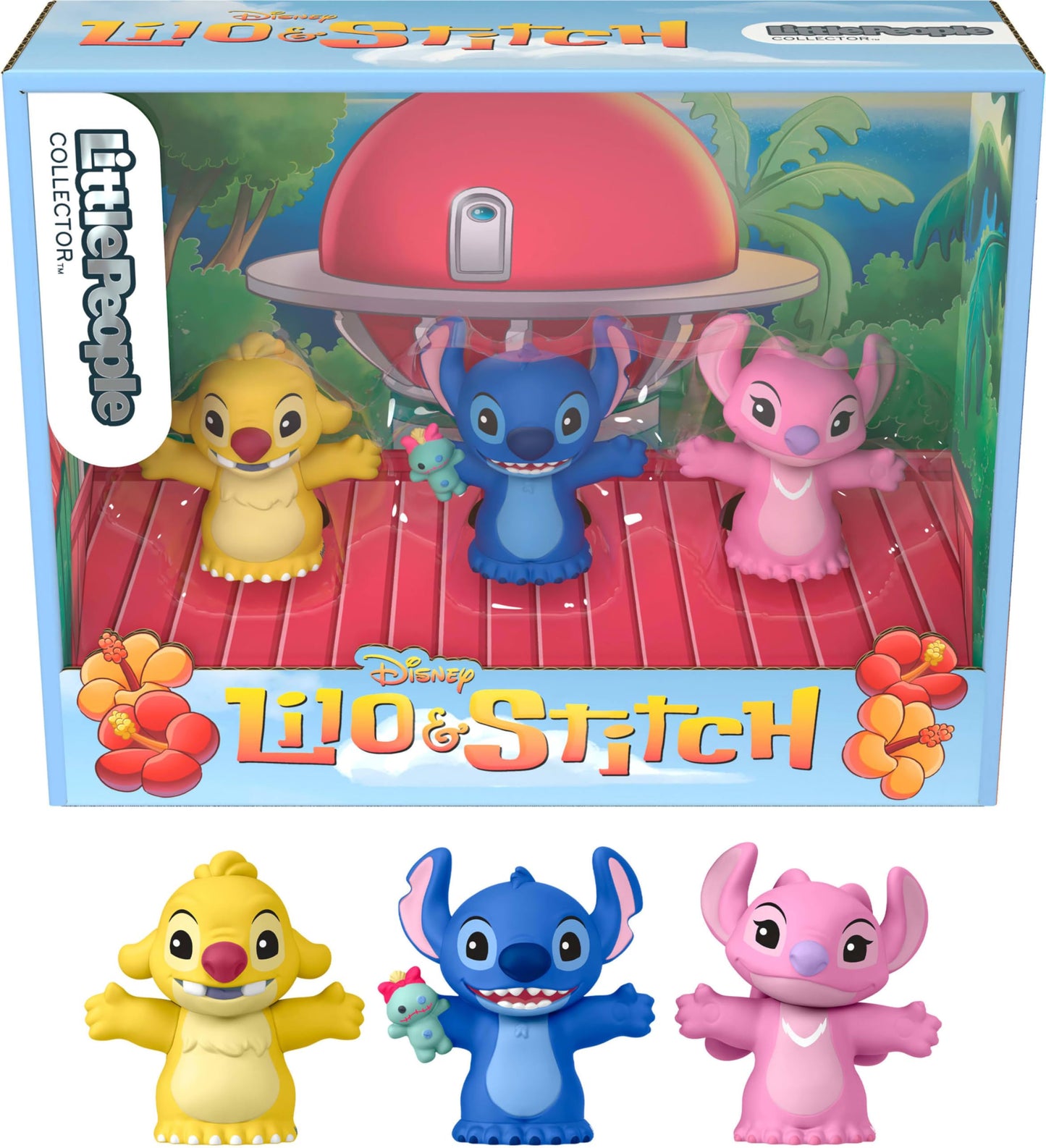 Little People Collector Set Disney Stitch & The Cousins Special Edition for Fans, 3 Character Figures in a Display Package Little People COLLECTOR