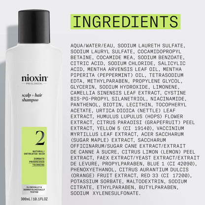 Nioxin Scalp + Hair Thickening System 2 Shampoo, For Natural Hair with Progressed Thinning, 10.1 fl oz (Packaging May Vary) 🍁 All In One Marketplace Canada