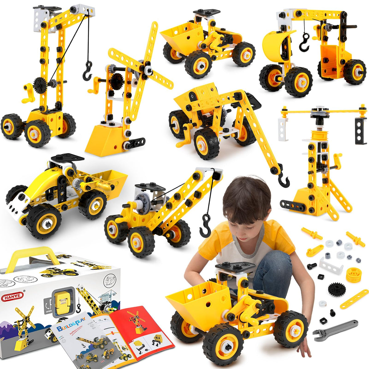 10 in 1 Stem Toys for 5 6 7 8 9+ Year Old Building Block Kit Stem Activities Projects Boy Toys Age 4-8 5-7 6-8 8-10 Creative Set Educational Engineering Excavator Construction Christmas Birthday Gift 🍁 All In One Marketplace Canada