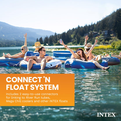 INTEX 58825EP River Run 1 Inflatable Floating Lounge: Comfortable Backrest – Built-in Cup Holders – Durable Grab Handles – All Around Grab Rope – 220lb Weight Capacity– Blue 🍁 All In One Marketplace Canada