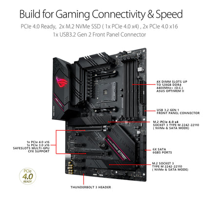 Asus ROG Strix B550-F Gaming WiFi II AMD AM4 (3rd Gen Ryzen) ATX Motherboard (PCIe 4.0,WiFi 6E, 2.5Gb LAN, BIOS Flashback, HDMI 2.1, Addressable Gen 2 RGB Header and Aura Sync) Asus