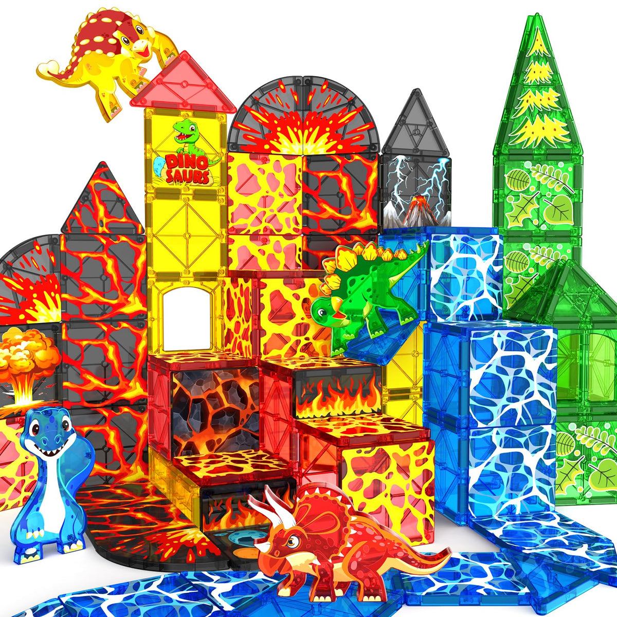 NVHH Magnetic Tiles Dinosaur Toys Magnet Tiles for Kids Ages 3-5 4-8 5-7 🍁 All In One Marketplace Canada
