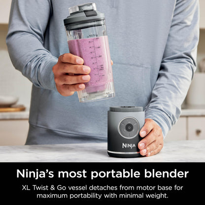 Ninja Blast Max Portable Blender, Twist & Go, 22oz/650mL, Grey, BC251CGY Ninja