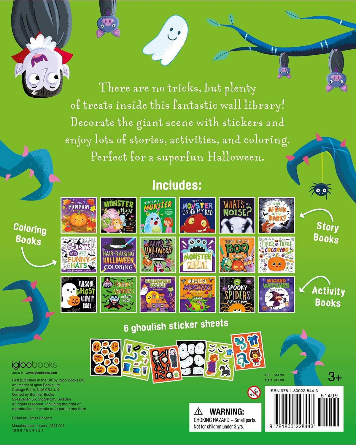 Ma bibliothèque d'Halloween épouvantable : avec 18 livres et des autocollants