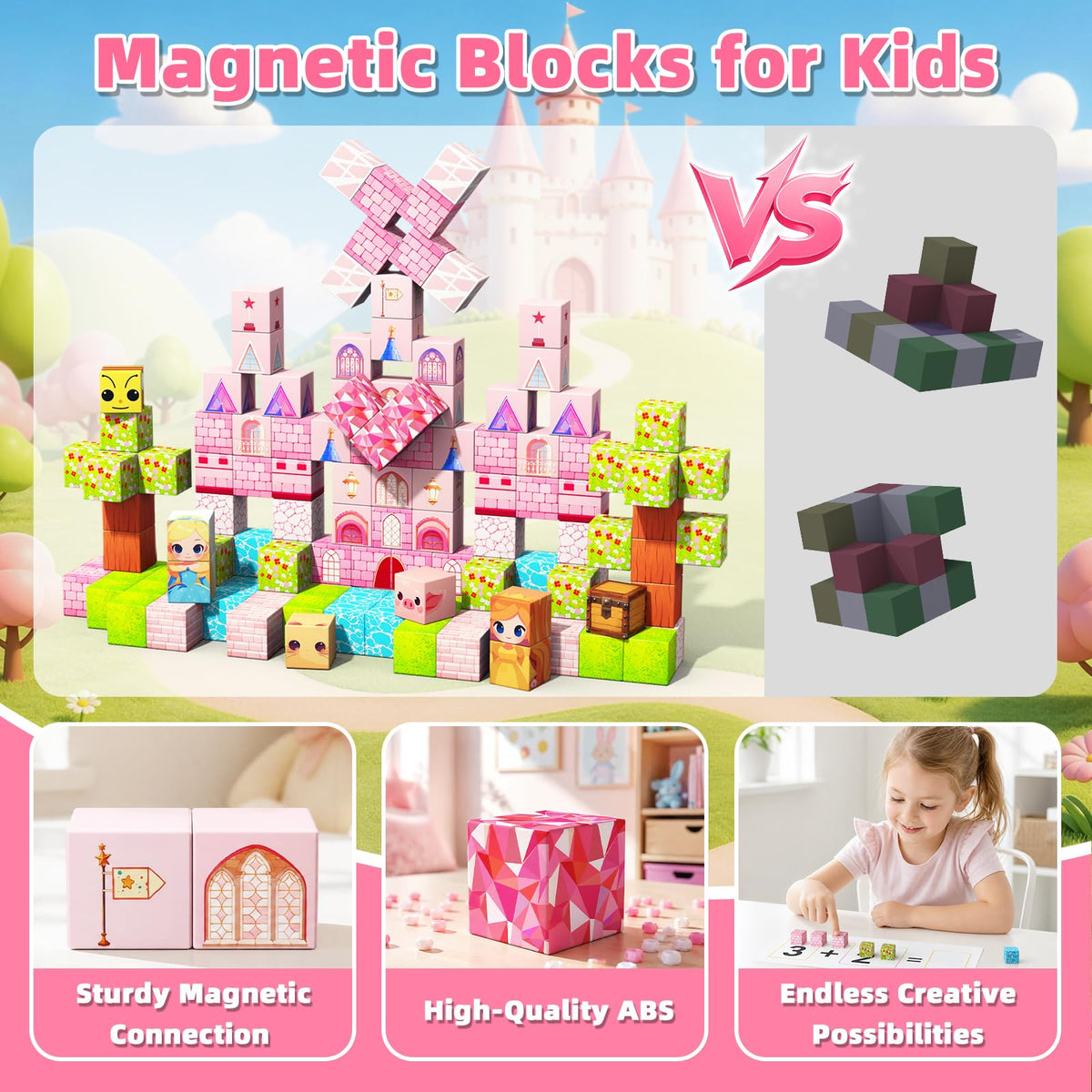150PCS Magnetic Blocks, Toys Building Cubes Set Birthday Gifts for Girls 🍁 All In One Marketplace Canada
