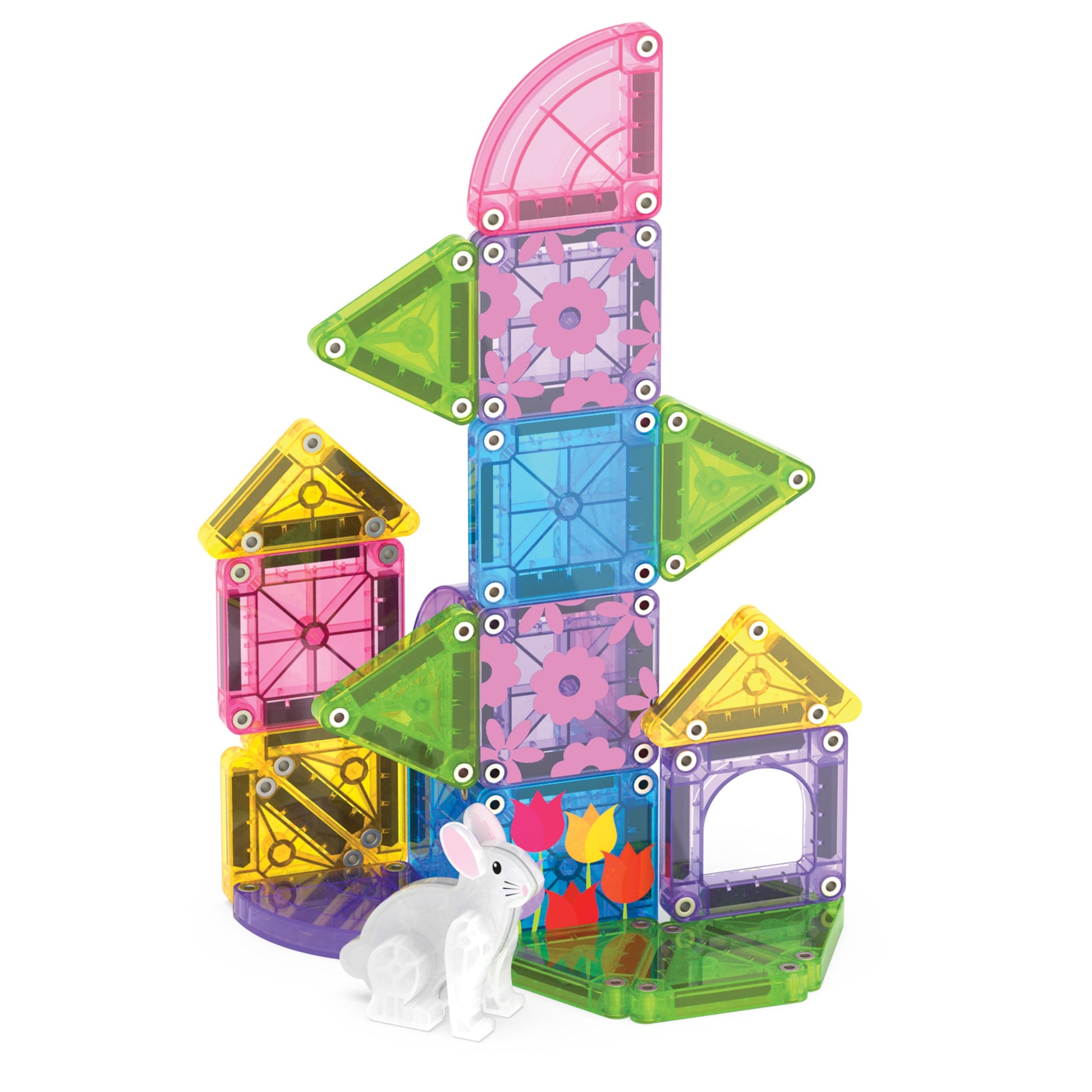 MAGNA-TILES microMAGS 24-Piece Spring Garden Travel Set, The Original Magnetic Building Brand - Available at All In One Marketplace Canada