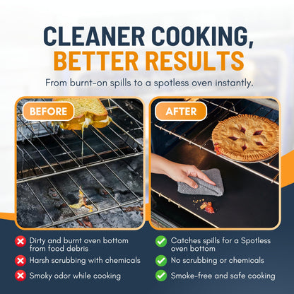 Oven Liners for Bottom of Oven - 3 Pack Large Heavy Duty Mats, 16.25”x23” Non-Stick Reusable Liner for Electric, Gas, Toasters, Grills - BPA & PFOA Free Kitchen Accessory to Keep It Clean (Black) - Available at All In One Marketplace Canada