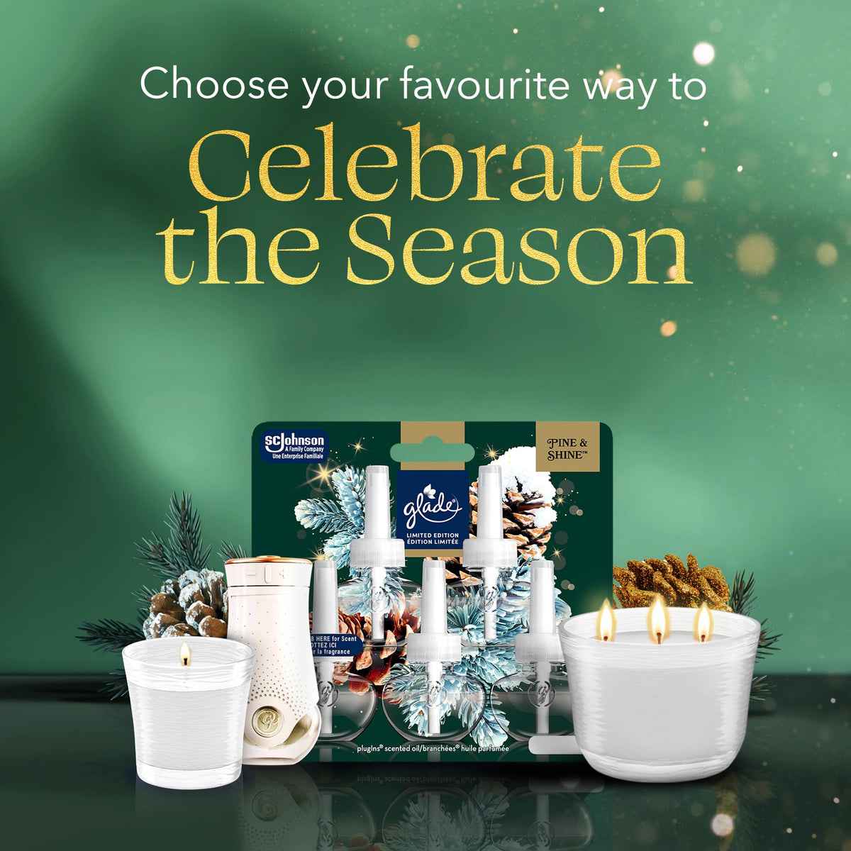 Glade® Holiday Plugins Scented Oil Refill, Pine & Shine™, 5 Refills 🍁 All In One Marketplace Canada