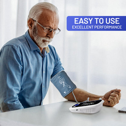 REDIVN Blood Pressure Monitor Automatic Upper Arm Machine & Accurate Adjustable Digital BP Cuff with Large LCD Backlit Display - 2x99 Memory for Home Use with Large Adjustable Cuff