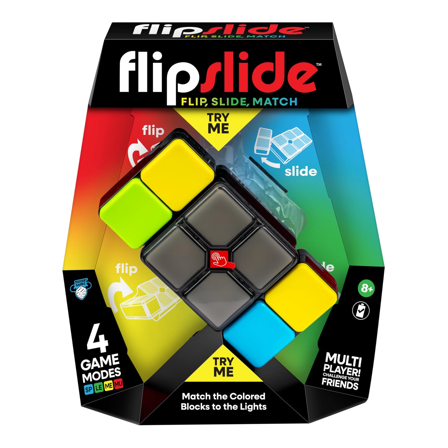 Moose Games Flipslide, Fast-Paced Handheld Puzzle Toy, Gifts for Boys and Girls Ages 8-13, Travel Games, Toys for Teens Moose