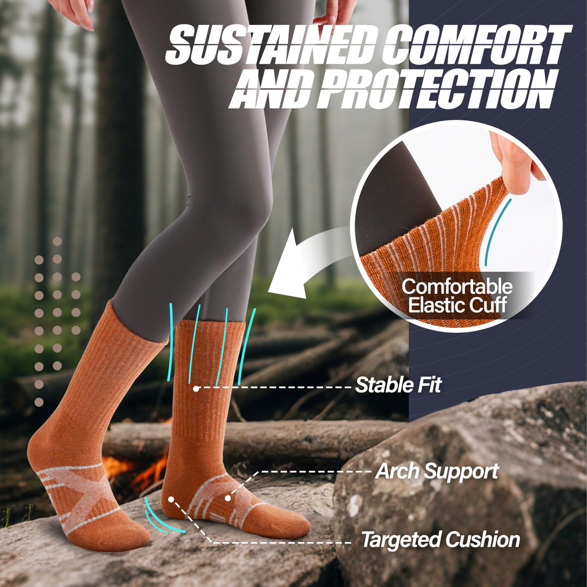 ANTSANG Merino Wool Hiking Socks, Crew Boot Work Socks for Men Women 🍁 All In One Marketplace Canada