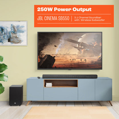 JBL Cinema SB550-3.1 Channel Soundbar with Wireless Subwoofer and Dolby Audio, 250W, HDMI ARC and Wireless Bluetooth Streaming 🍁 All In One Marketplace Canada