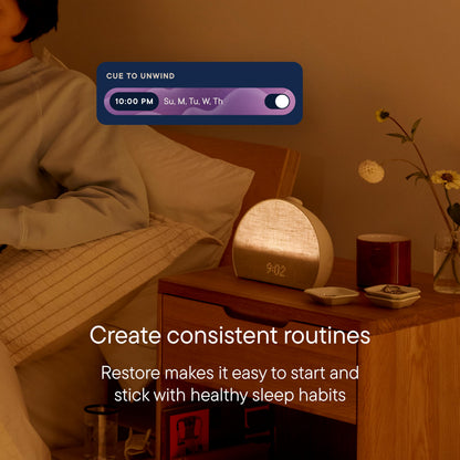 Hatch Restore 3 Sunrise Alarm Clock, Sound Machine, Smart Light (Putty) - White Noise, Screen-Free Sleep Routine - Available at All In One Marketplace Canada