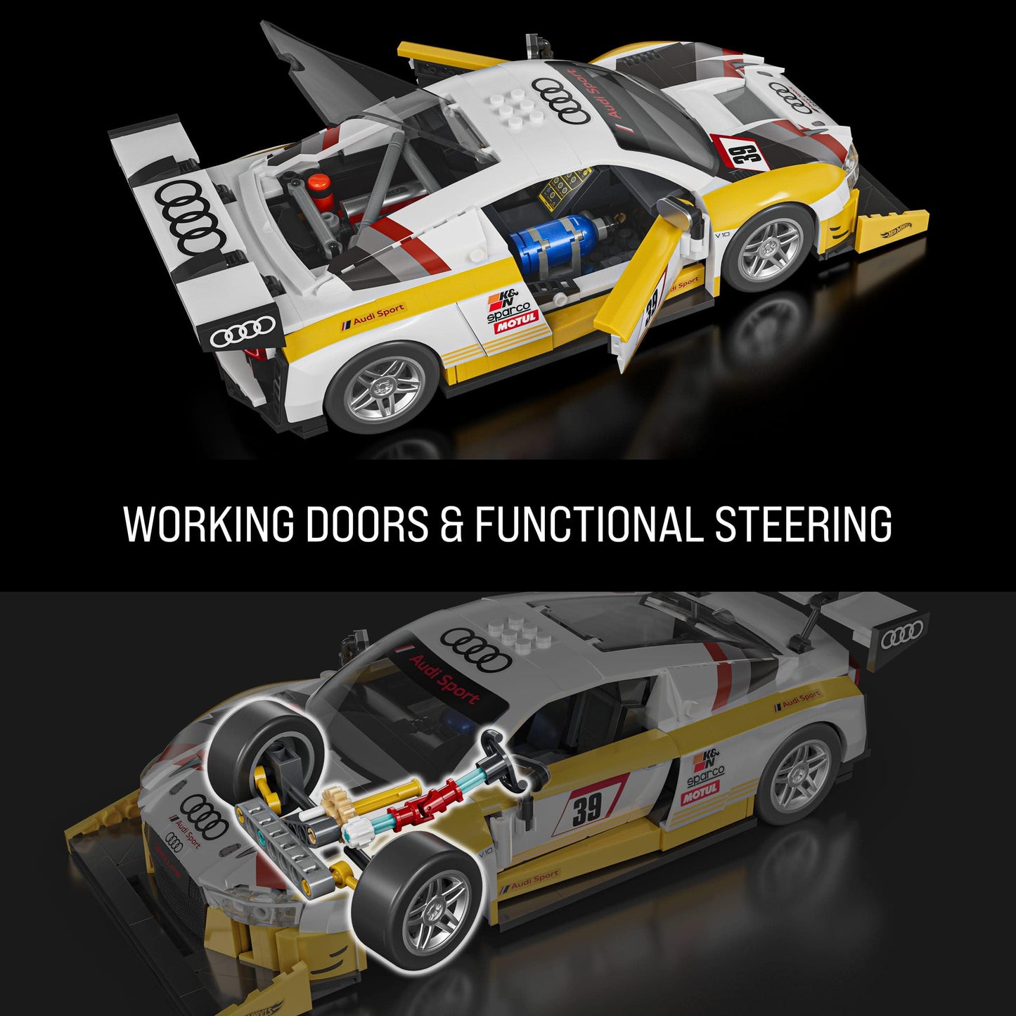 Mattel Brick Shop Hot Wheels Elite Series ’15 Audi R8 LMS Building Set Mattel