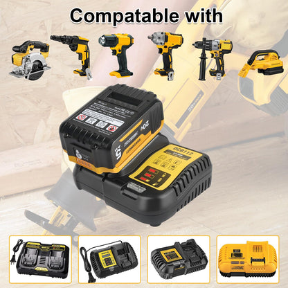 2Packs Compatible with Dewalt 20V MAX Battery 5.0Ah Lithium Replacement for DCB200 DCB201 DCB203 DCB204 DCB206 DCB208 Cordless Power Tools & Chargers DCB112 DCB115