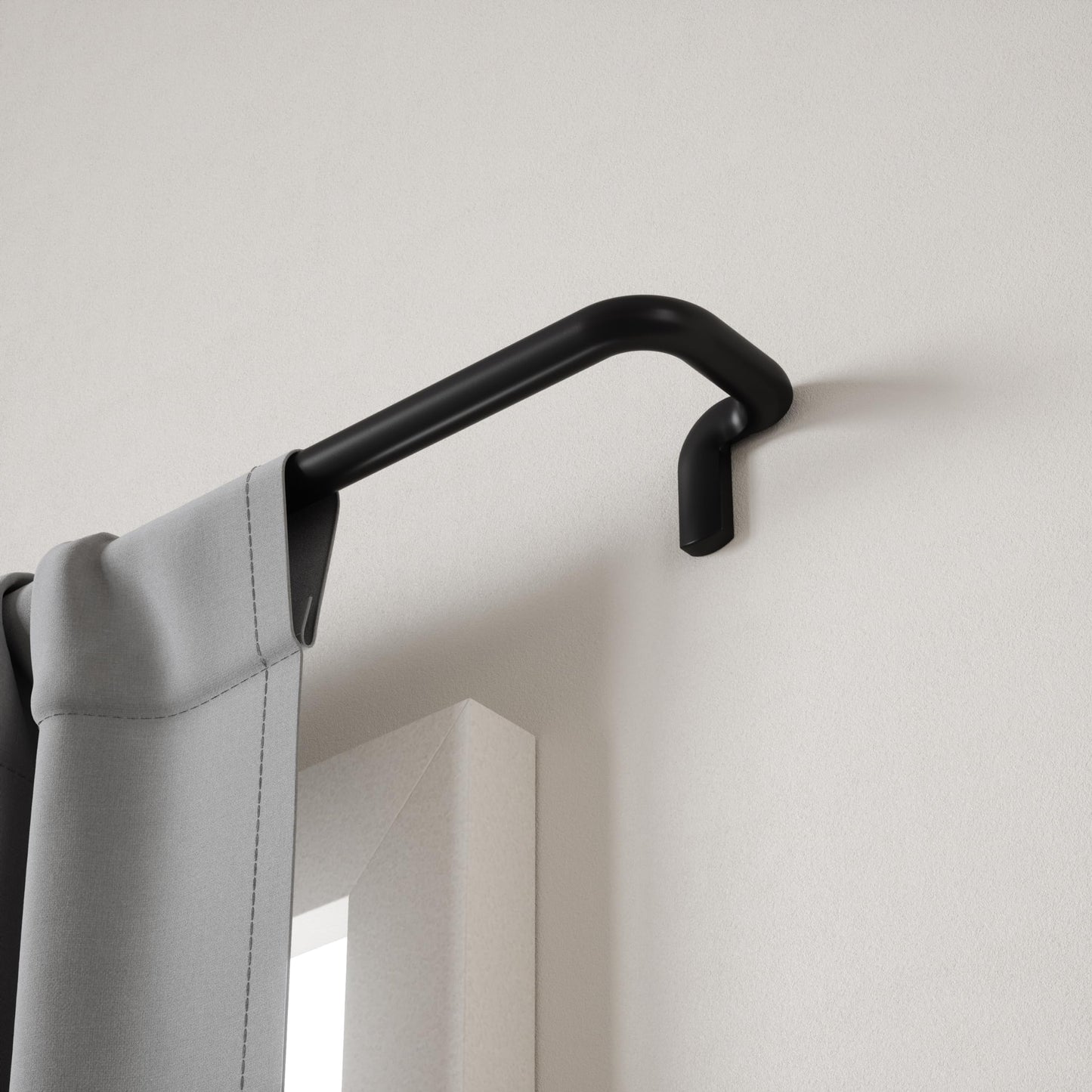 Umbra Twilight Curtain Rod Set – Wrap Around Design Ideal for Blackout or Room Darkening Panels, 30 to 84 Inches, Black Umbra