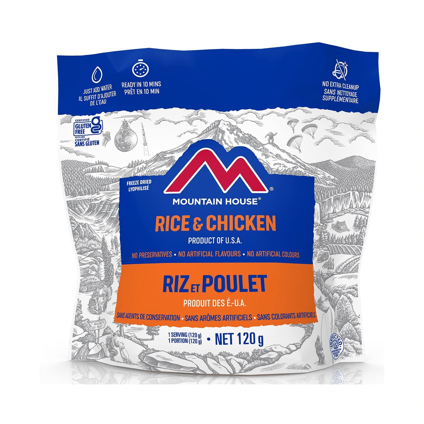 Mountain House Rice and Chicken, Freeze Dried Emergency Food (1 Pouch) Mountain House