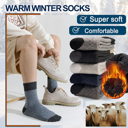 VoJoPi 5 Pairs Warm Wool Socks for Mens, Thermal Cushioned Sport Work Cozy Boot Winter Socks, One size 🍁 All In One Marketplace Canada