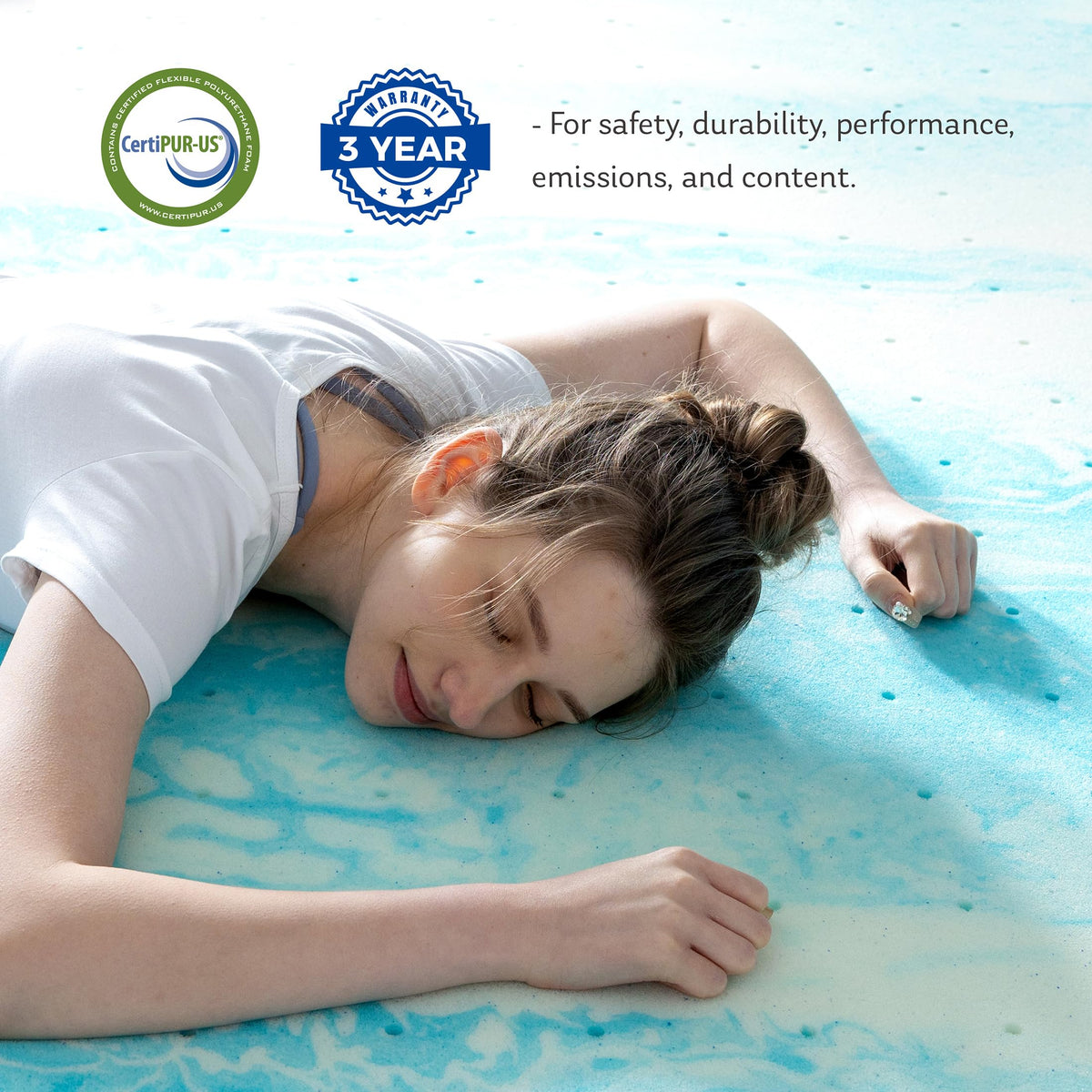 MLILY Twin Matress Topper 2 Inch Memory Foam Mattress Topper