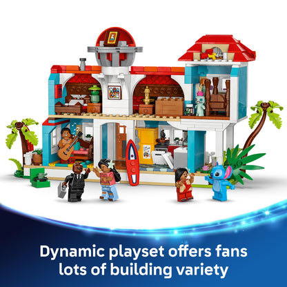 LEGO Disney Lilo and Stitch Beach House Toy - Building Playset for Kids, Girls and Boys, Ages 9+ - Includes 5 Minifigures - Disney Gift Idea for Fans of Lilo & Stitch Movie - 43268 LEGO