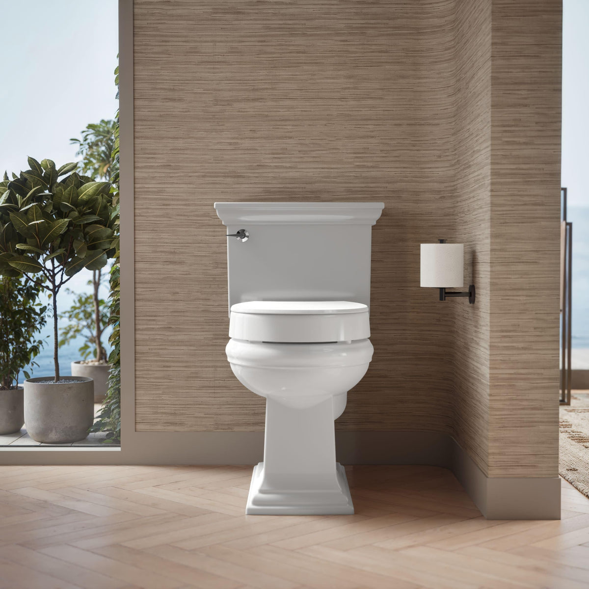 KOHLER Hyten Elevated Quiet-Close Round-Front Toilet Seat, White