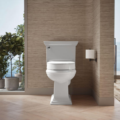 KOHLER Hyten Elevated Quiet-Close Round-Front Toilet Seat, White