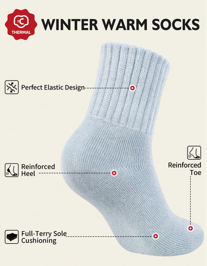 CLOSEMATE Women's Winter Boot Socks, Warm and Cozy, 3 Pairs 🍁 All In One Marketplace Canada