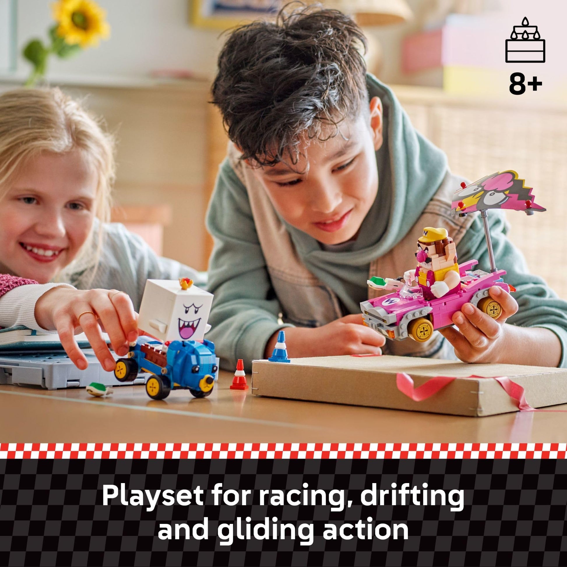 LEGO Super Mario: Mario Kart – Wario & King Boo Building Toy for Kids - Buildable Car Toys W/Drifting Action for Boys & Girls, Ages 8+ - Pretend Play Gift Idea for Birthdays & Any Gaming Fans - 72038 LEGO