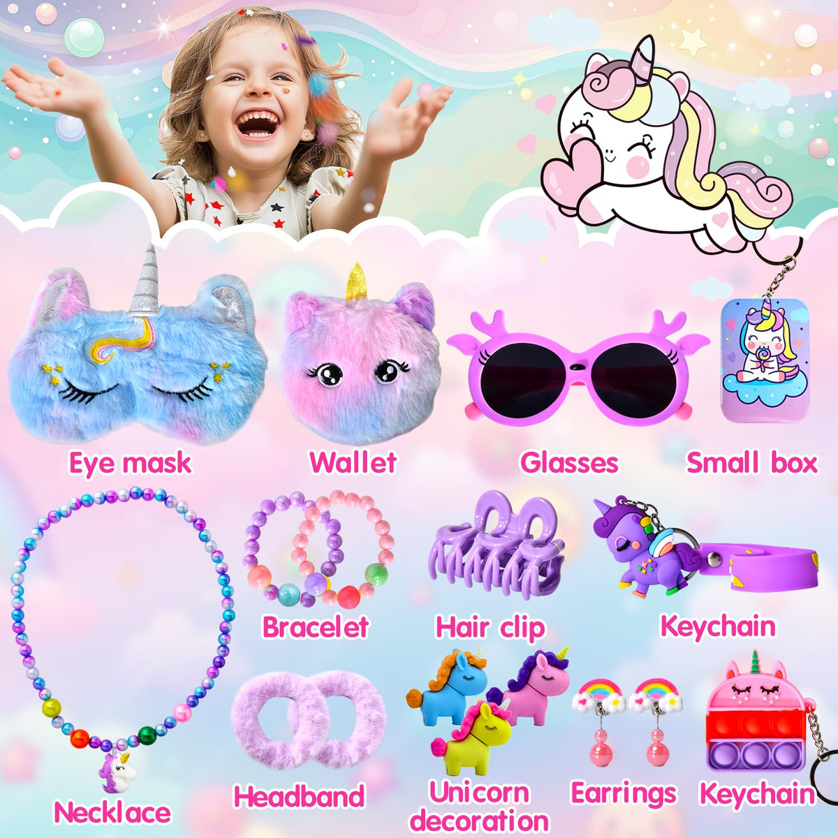 Unicorn Advent Calendar 2026 for Girls, Christmas Countdown Calendar for Kids, with 24 Days Xmas Surprise with Jewellery Bracelet Hair Accessories 🍁 All In One Marketplace Canada