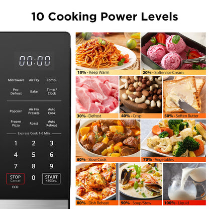 BLACK+DECKER 0.9 Cu.ft Microwave Oven Air Fryer Combo, 900W 5-in-1 BLACK+DECKER