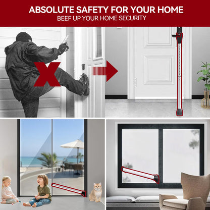 AceMining Upgraded Door Security Bar & Sliding Patio Door Security Bar, Heavy Duty Security Door Stoppers Adjustable Door Jammer for Home, Apartment, Travel (1 Pack,White) - Available at All In One Marketplace Canada