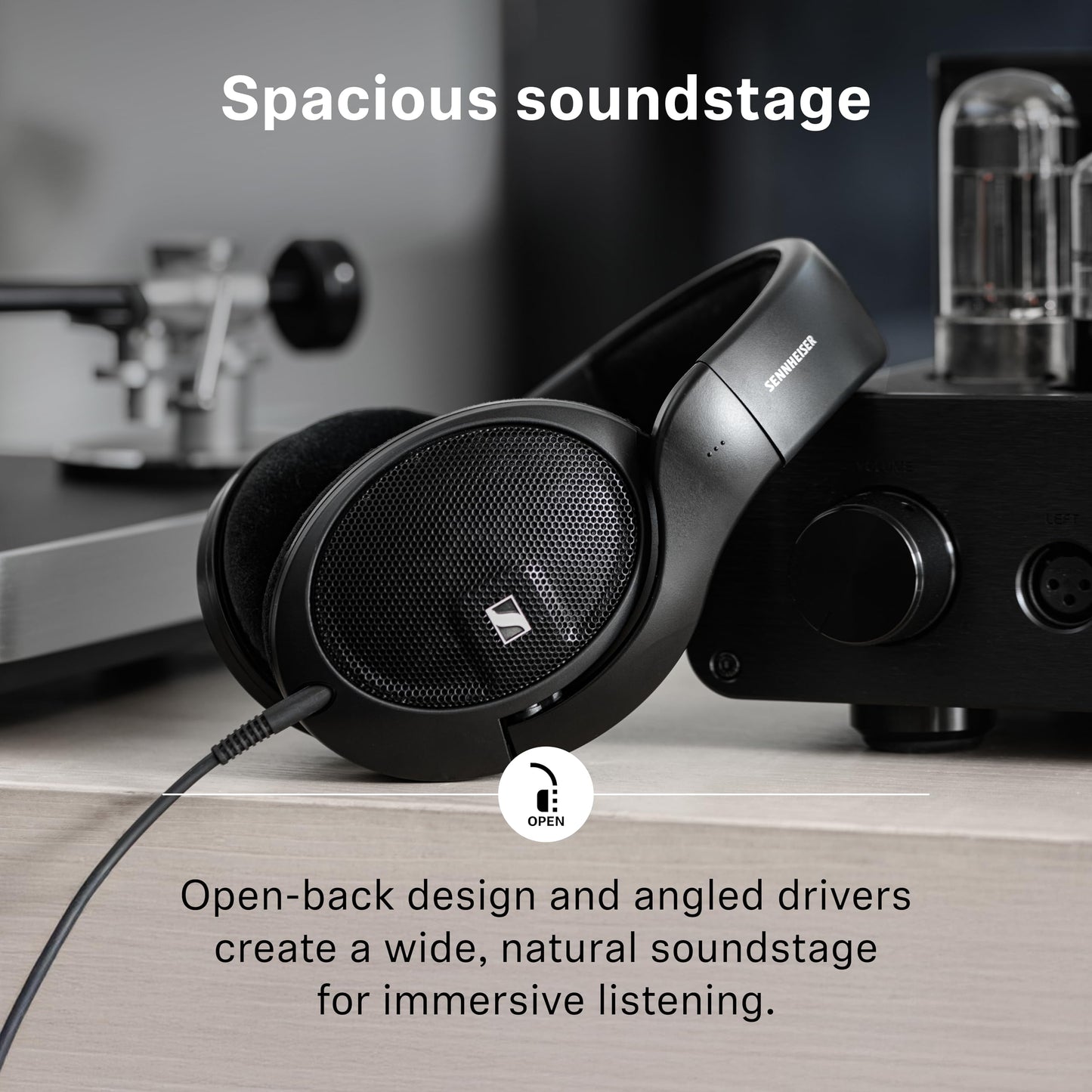 Sennheiser HD 560S - Wired Over-The-Ear Audiophile Headphones, Neutral Frequency Response, Open-Back, Detachable Cable, Black