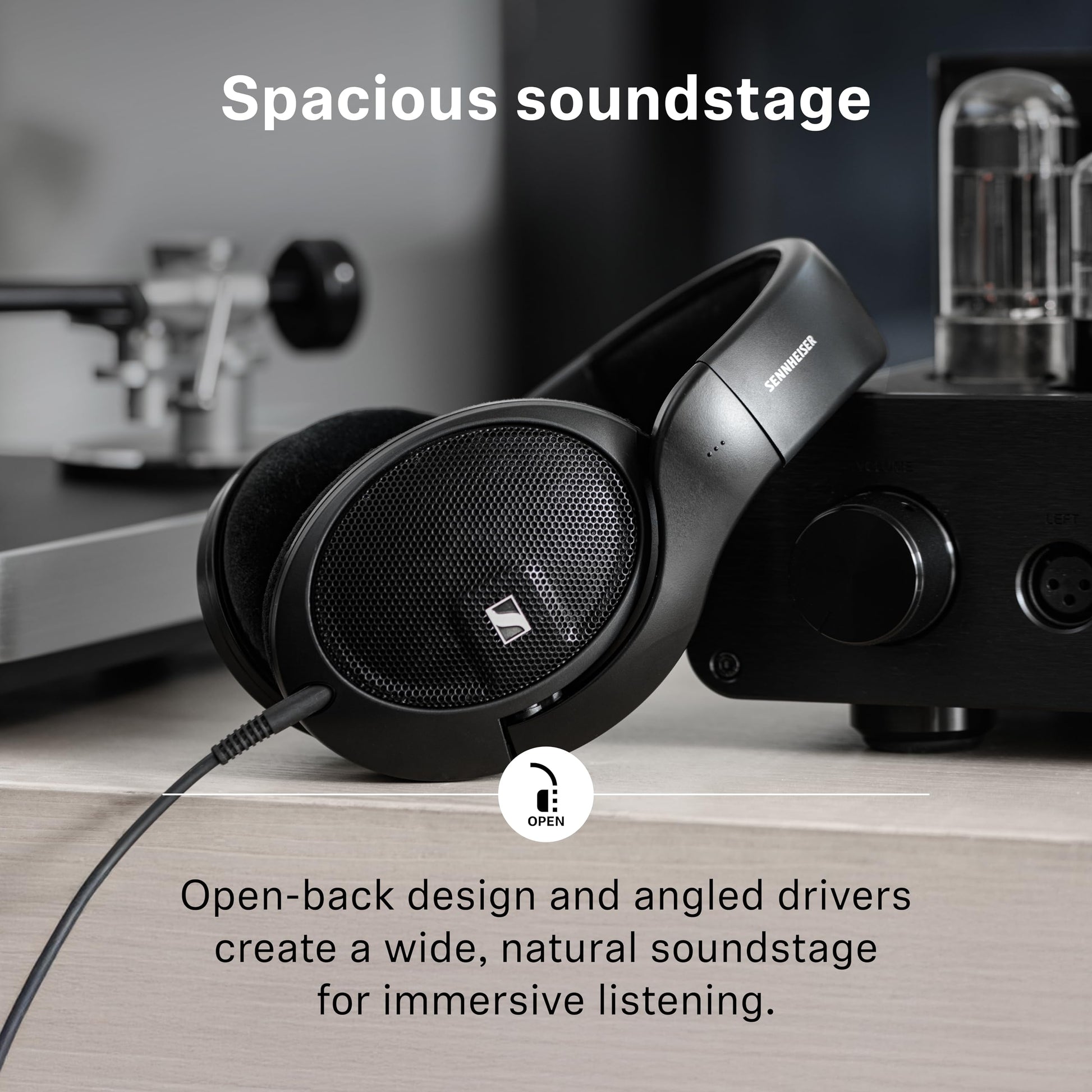 Sennheiser HD 560S - Wired Over-The-Ear Audiophile Headphones, Neutral Frequency Response, Open-Back, Detachable Cable, Black