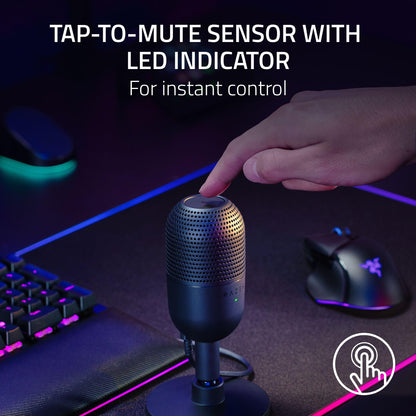 Razer Seiren V3 Mini USB Microphone, Supercardioid Condenser Mic, Black
