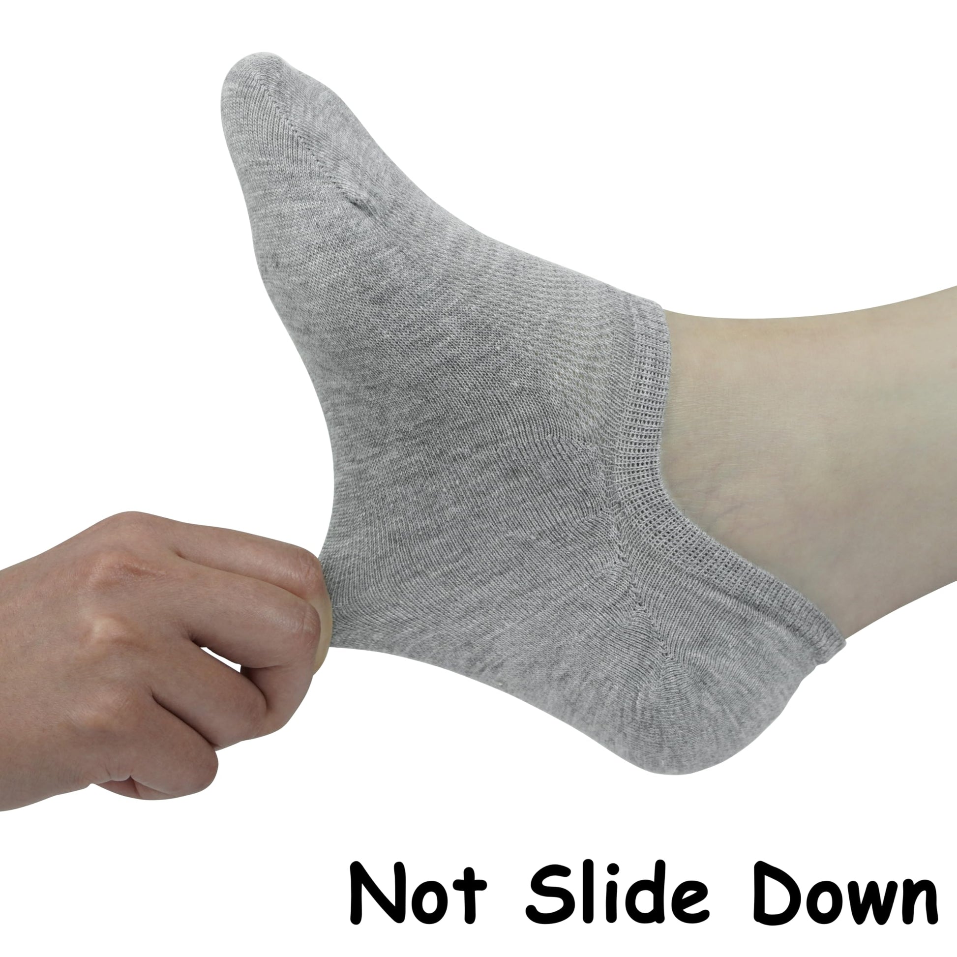 BenSorts Pack of 6 Low Cut Ankle Style Socks for Women Liner Non Slip Invisible Hidden Socks White Black Gray 6 Pairs Size 5 6 7 8