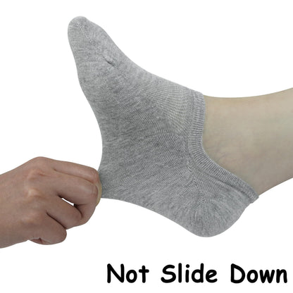BenSorts Pack of 6 Low Cut Ankle Style Socks for Women Liner Non Slip Invisible Hidden Socks White Black Gray 6 Pairs Size 5 6 7 8