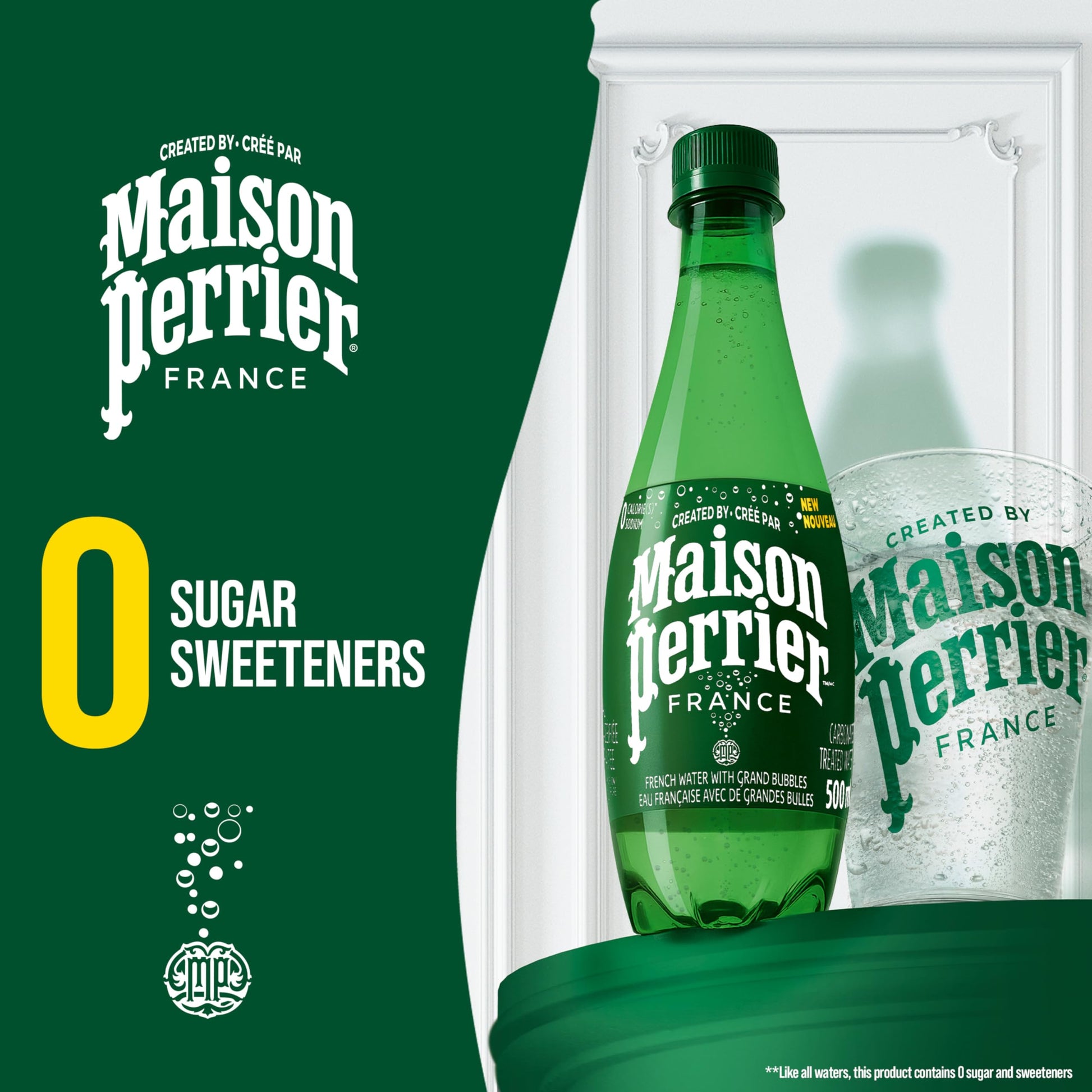 Maison Perrier Unflavoured Sparkling Water – 12 Pack, 1L Bottles | Pure French Refreshment, Zero Sugar