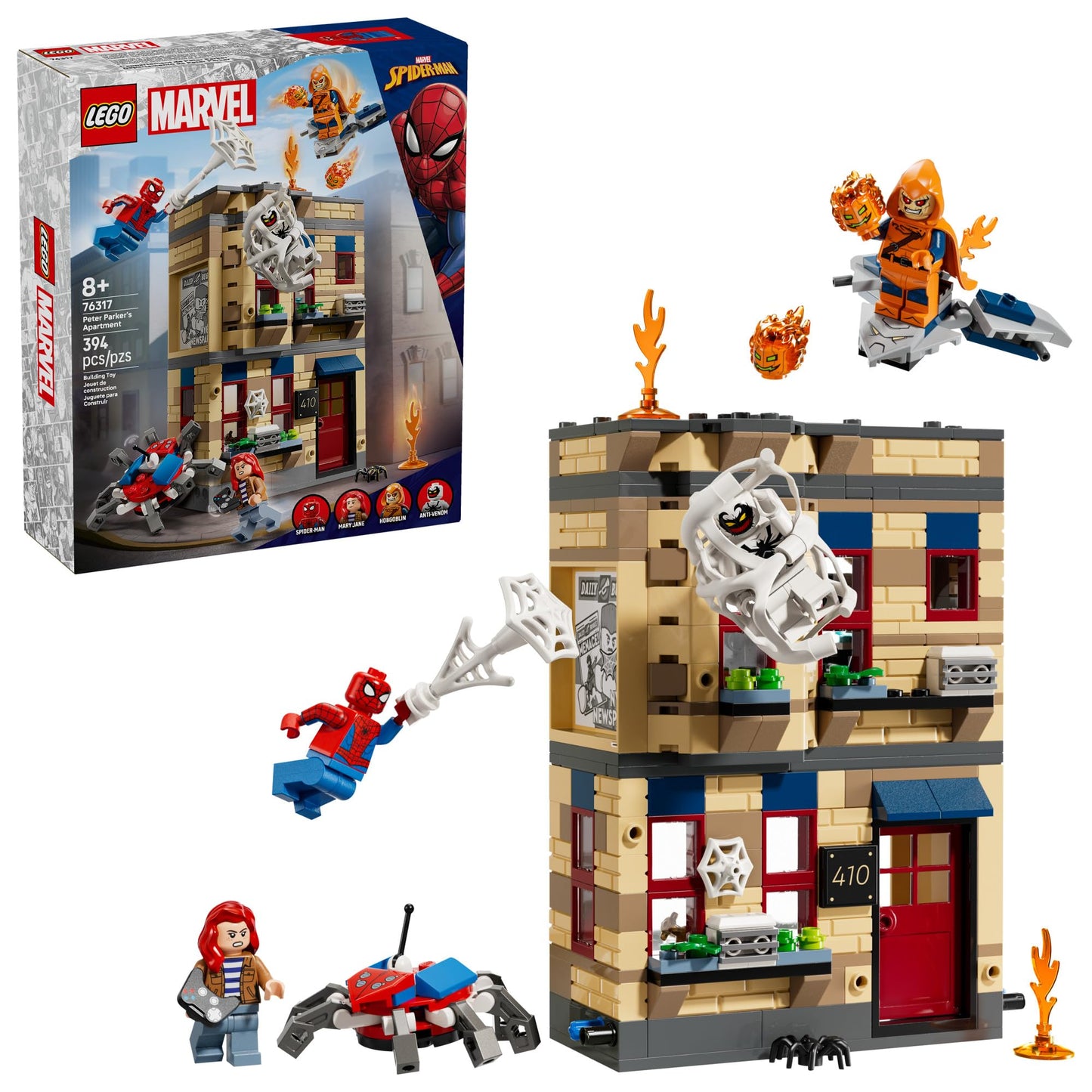 LEGO Marvel Peter Parker’s Apartment - Super Hero Building Toy with 4 Minifigures - Spider-Man and Hobgoblin Battle - Collectible Gift for Kids, Boys and Girls, Ages 8+ - 76317 🍁 All In One Marketplace Canada