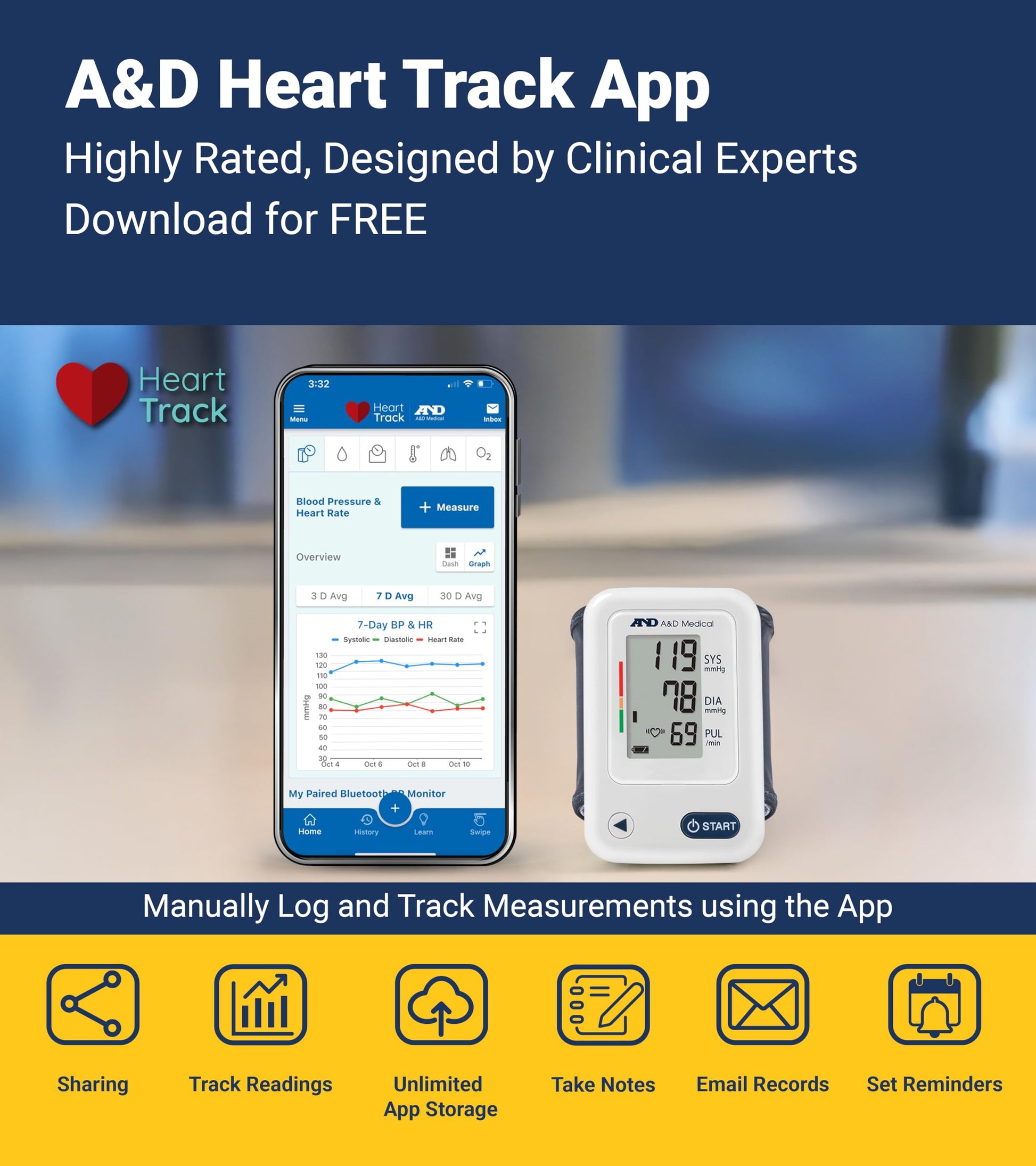 A&D Medical Wrist Blood Pressure Monitor for Home Use - UB-525CN, BP Adjustable Cuff (5.3-8.5"/13.5-21.5 cm) One Button Operation, 60 Reading Memory, FSA/HSA Eligible, 2 AAA Batteries - Available at All In One Marketplace Canada