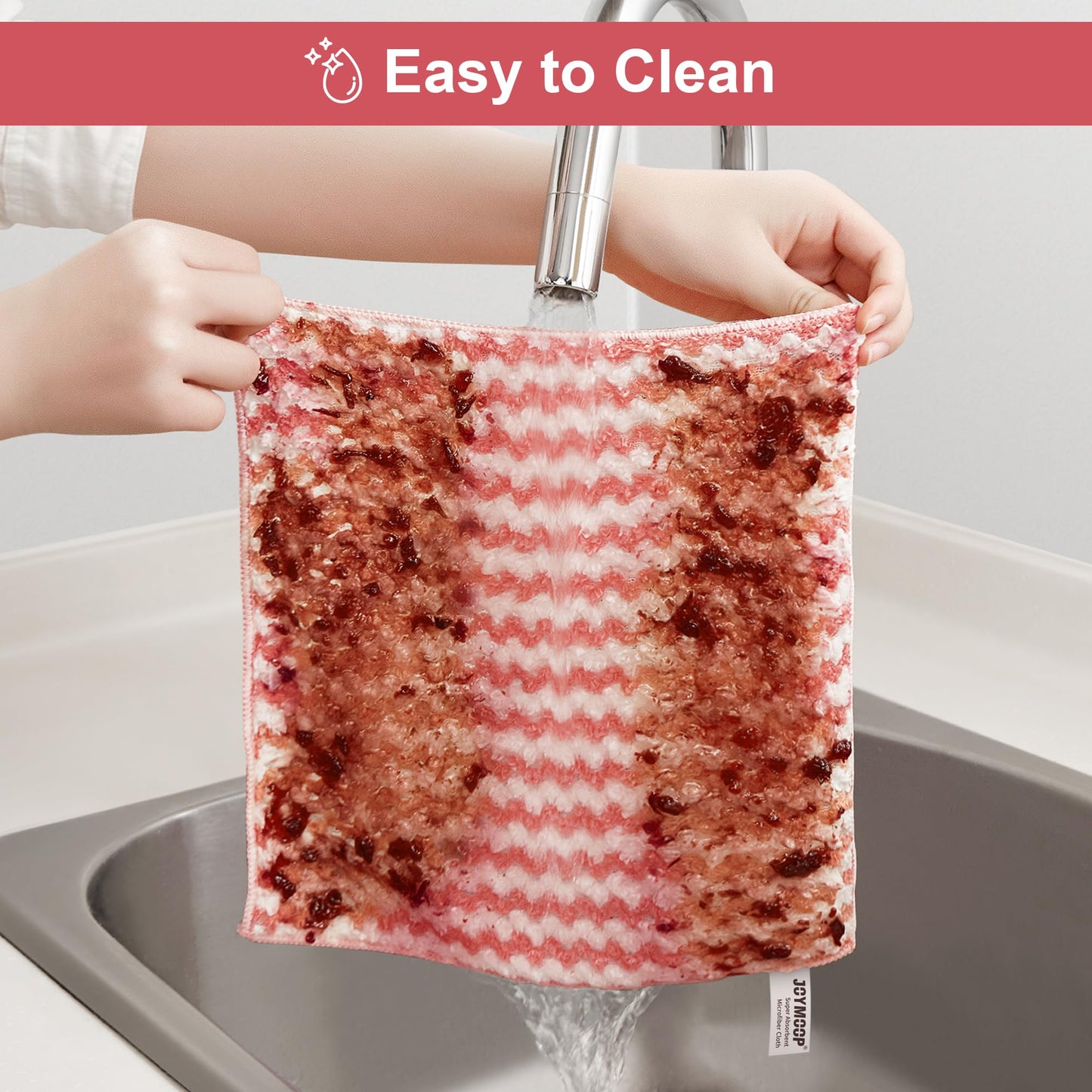 JOYMOOP Microfiber Cleaning Cloths, Dish Cloths for Washing Dishes, 18 Pack Kitchen Towels, Reusable and Washable Dish Towels for Dish Drying Washing, Absorbent Streak Free Lint Free Rags - 10" x 10" - Available at All In One Marketplace Canada