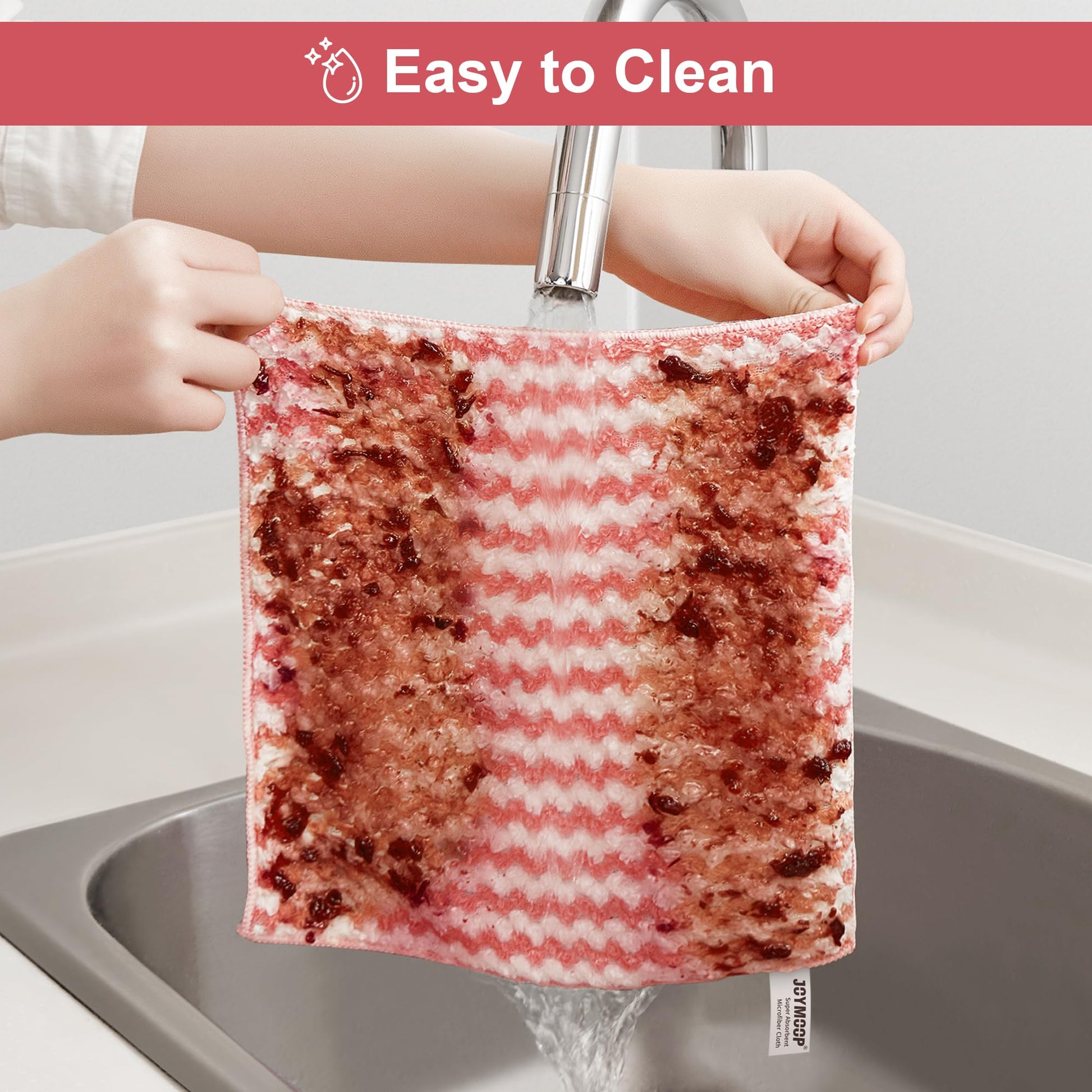 JOYMOOP Microfiber Cleaning Cloths, Dish Cloths for Washing Dishes, 18 Pack Kitchen Towels, Reusable and Washable Dish Towels for Dish Drying Washing, Absorbent Streak Free Lint Free Rags - 10" x 10" - Available at All In One Marketplace Canada